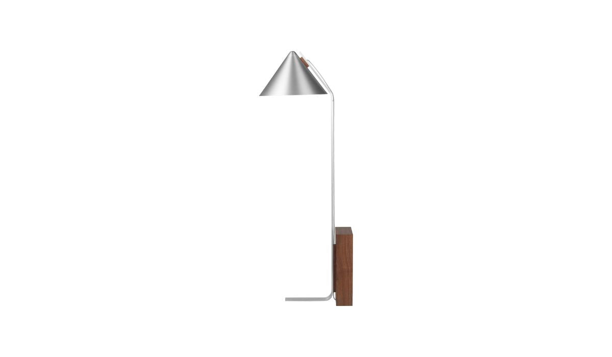 Lampadaire-Cone - Lampe sur pied minimaliste en aluminium et noyer--NOVINEA-KRISTINA DAM STUDIO