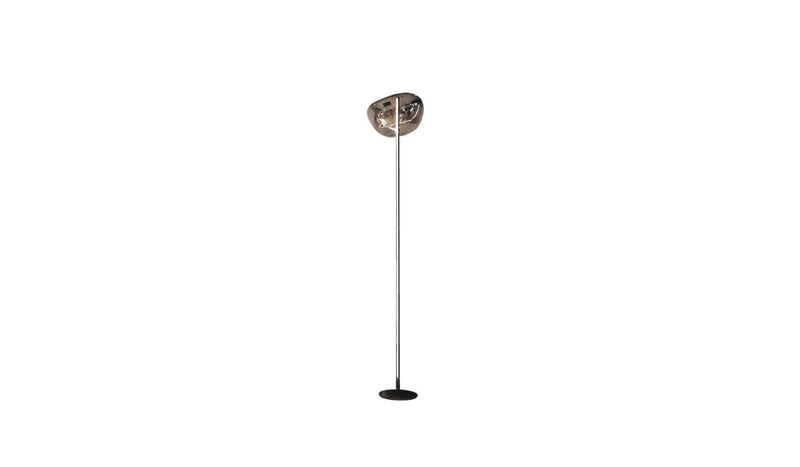 G222 - Lampe sur pied, galet noir en verre soufflé, noir mat - NOVINEA Lampadaire