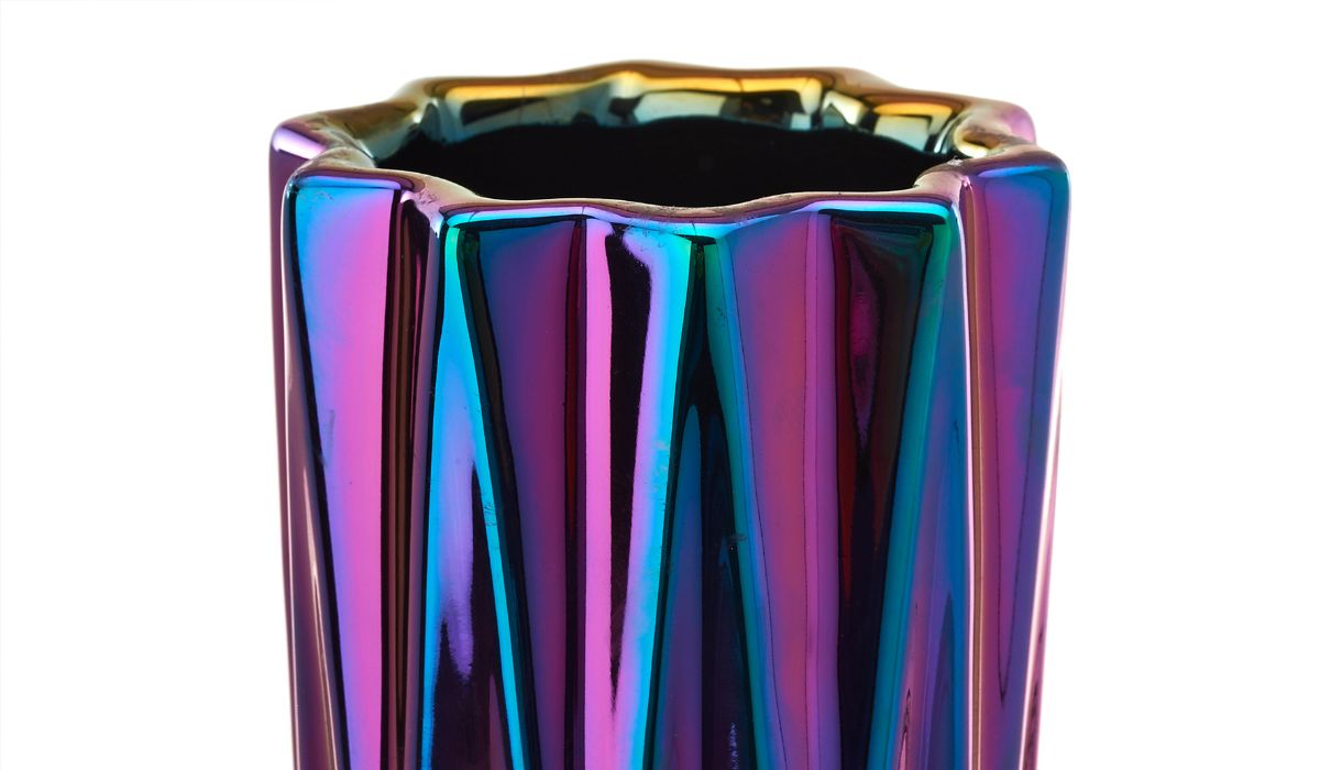 Oily Folds - Vase en céramique, L, mulitcolor