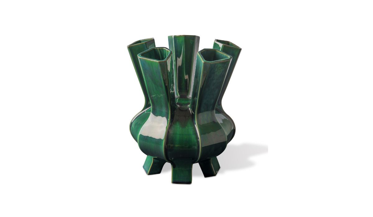 Puyi - Vase en céramique, vert foncé