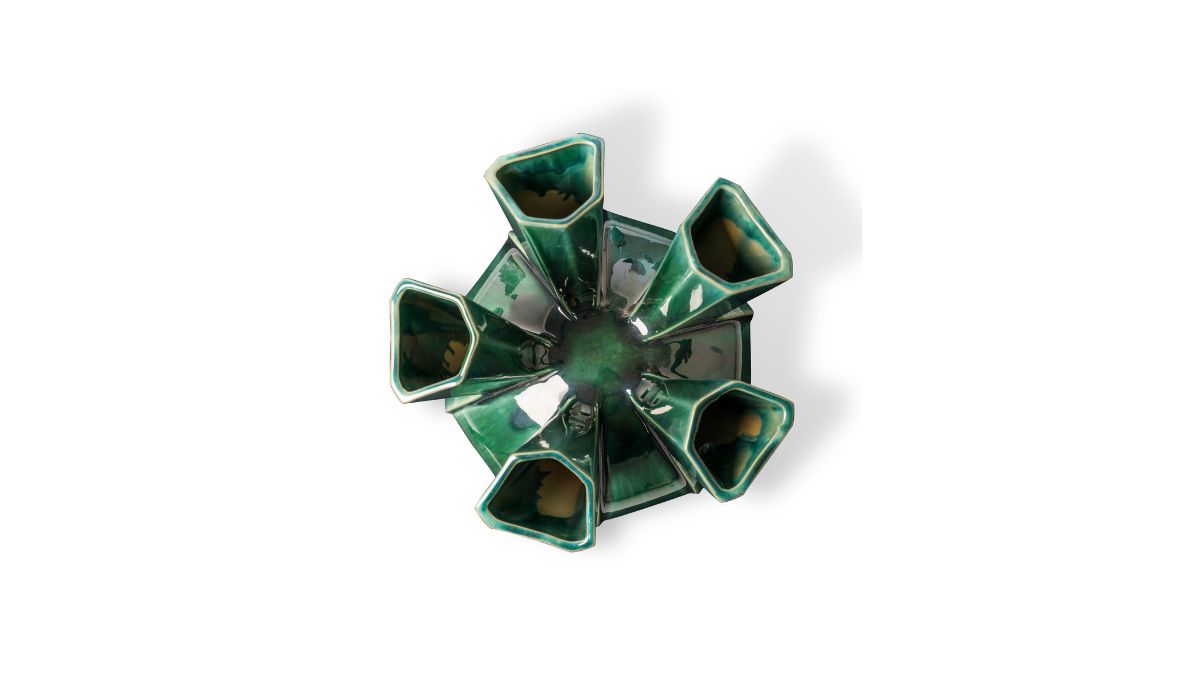 Puyi - Ceramic vase, dark green