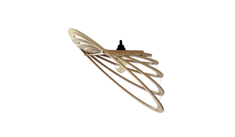 Suspension-Comets - Suspension, S 60cm, brut, câble recouvert de lin, rosace en bois--NOVINEA-RIF