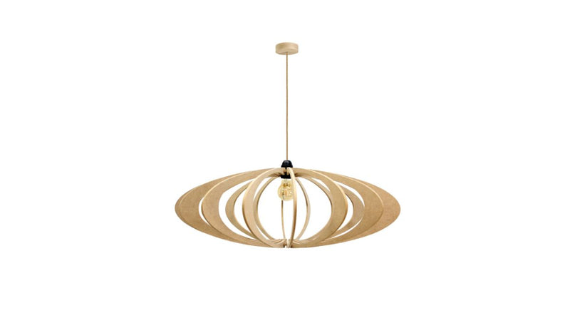 Suspension Rolling en MDF brut, lin et bois