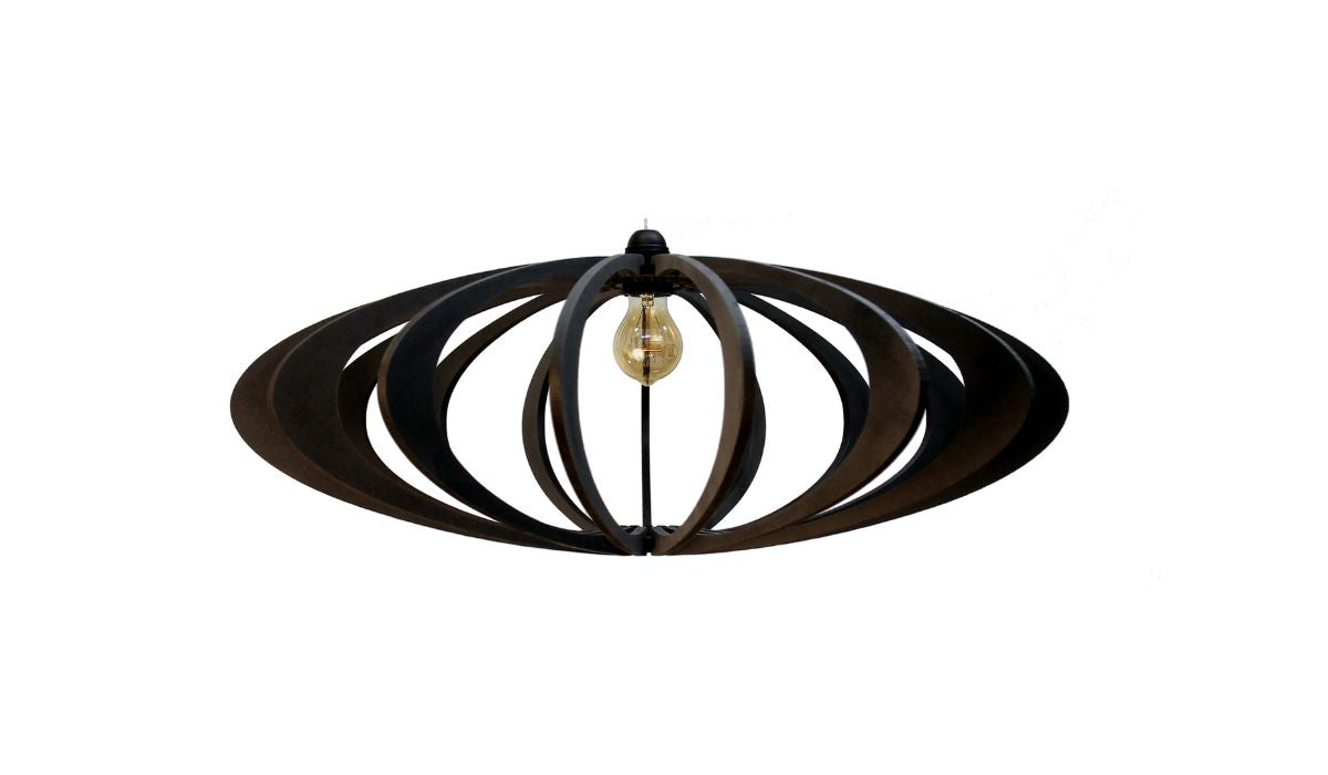 Rolling - Pendant light, black, cable covered in black cotton, metal rosette