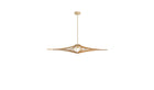 Contemporary Singing L pendant light, raw wood, white elastic, linen &amp; wood finish