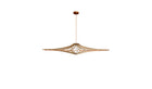 Contemporary Singing XL pendant light, raw wood, copper elastic, copper finish