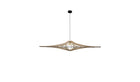 Contemporary Singing XL pendant light, raw wood, black elastic, black cotton &amp; metal finish