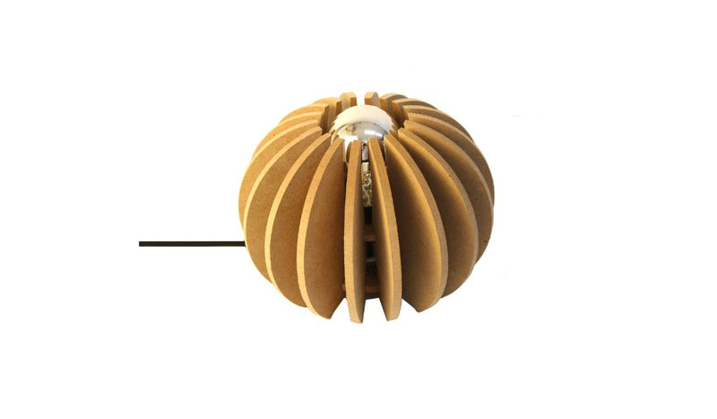 Lampe à poser écoresponsable Wrecking Ball en bois brut