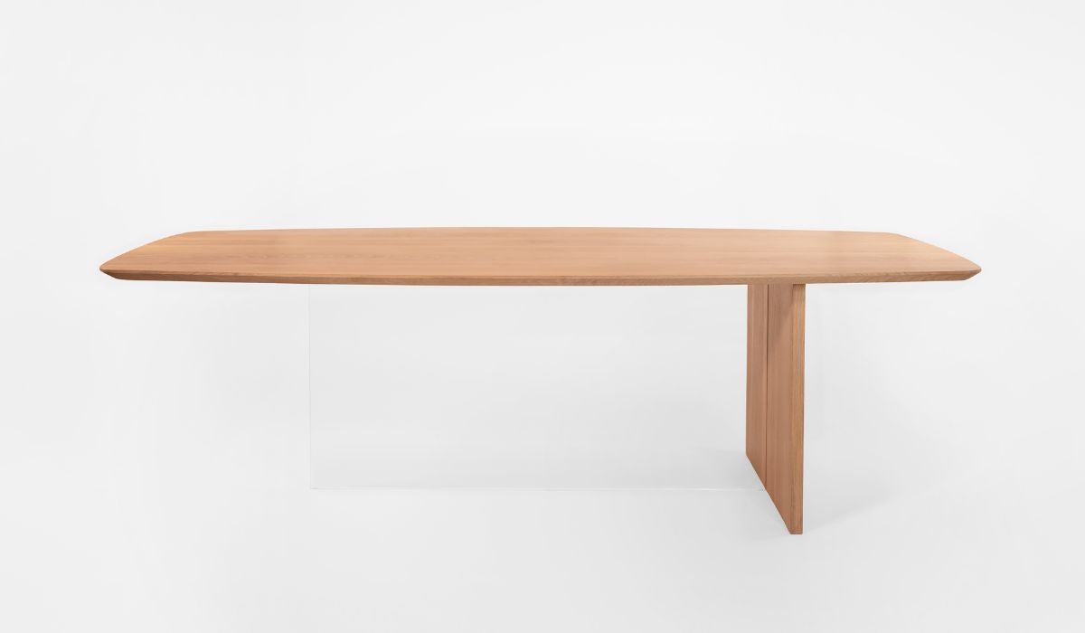 Songe d'Ulysse - Dining table in solid oak and glass