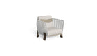 Wood - Living armchair, Accoya wood base and beige fabric