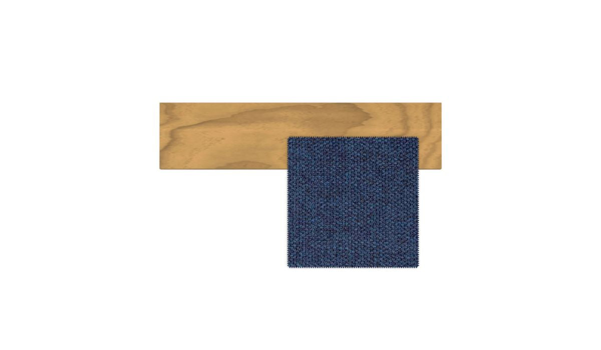 Love Seat - Canapé, base bois Accoya naturel et tissu ocean blue