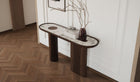 Console-Creta - Console, noyer brillant, plateau en marbre--NOVINEA-ULTRA MOBILI