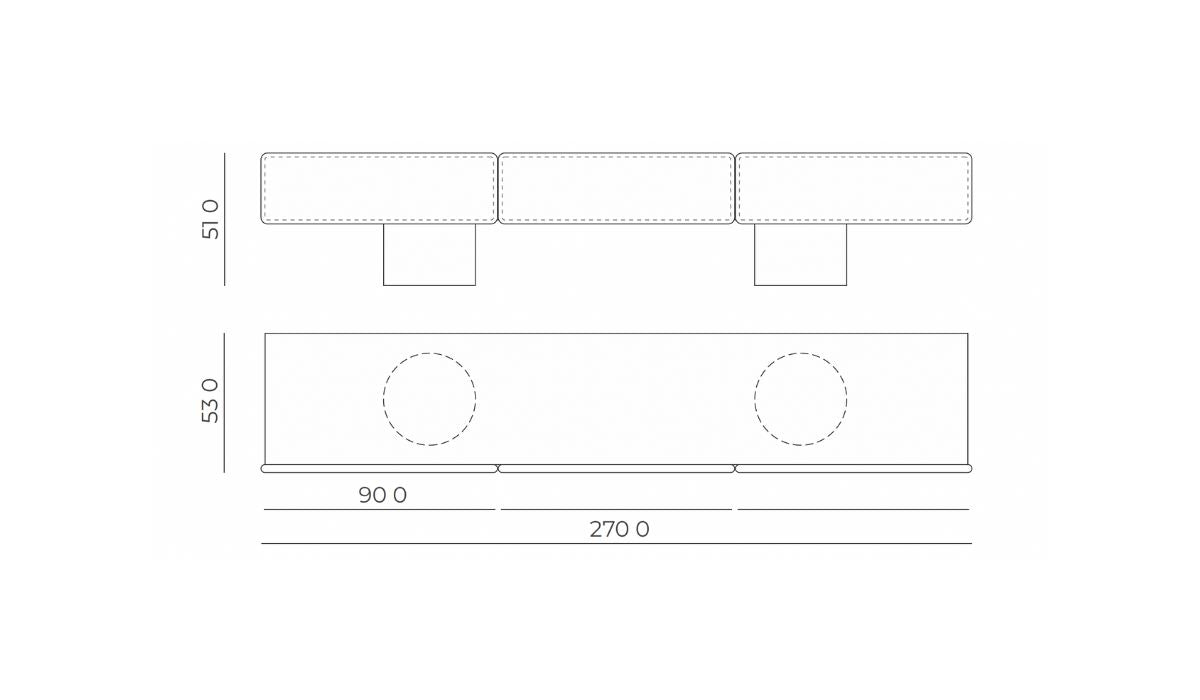 Marte - Low sideboard, greige, 3 drawers