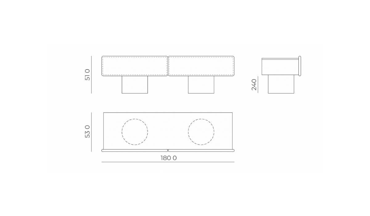 Marte - Low sideboard, greige, 2 drawers