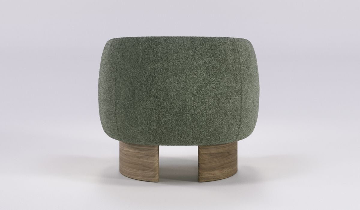 Nido - Walnut frame armchair, Campo fabric, green 