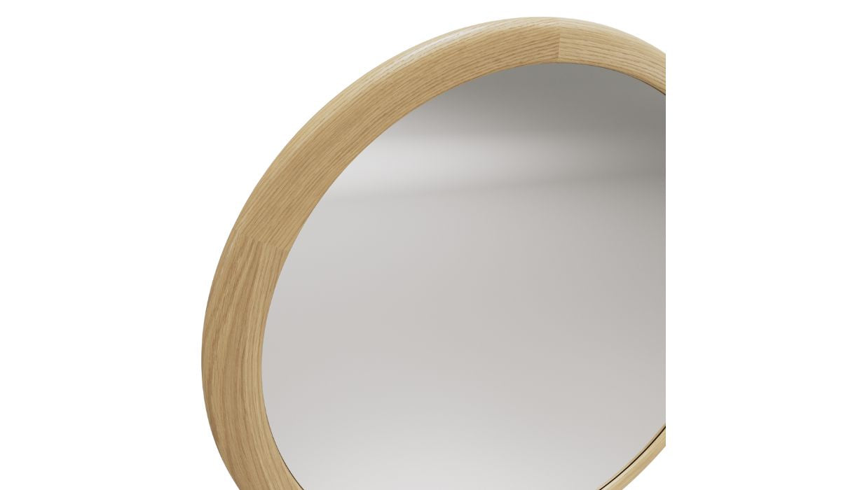 Luna - Miroir XL, encadrement chêne, miroir fumé