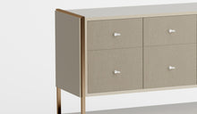 Naïade wooden sideboard, metal structure and leather