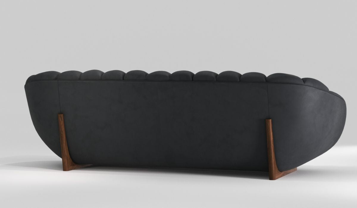 Rabelo - 3-seater sofa, black leather