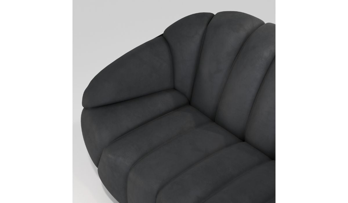 Rabelo - 2-seater sofa, black leather