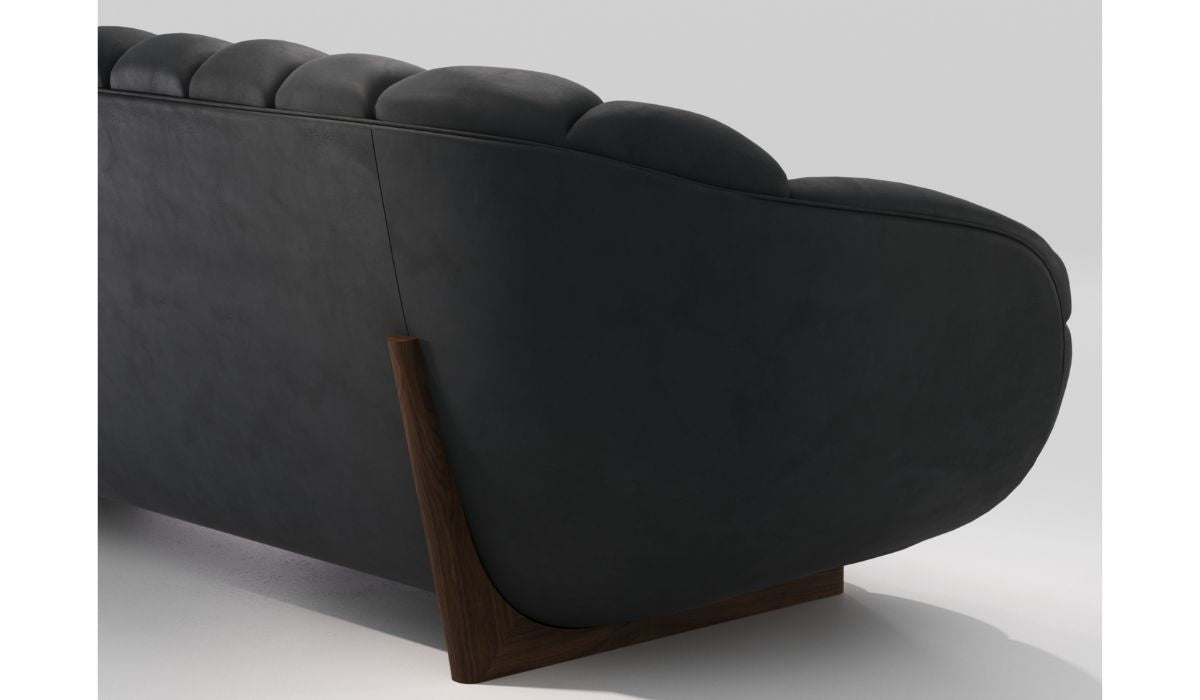 Rabelo - 3-seater sofa, black leather