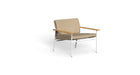 Fauteuil outdoor-Allure - Fauteuil Lounge-Blanc - Teck naturel - Ivoire cuir écologique-NOVINEA-TALENTI