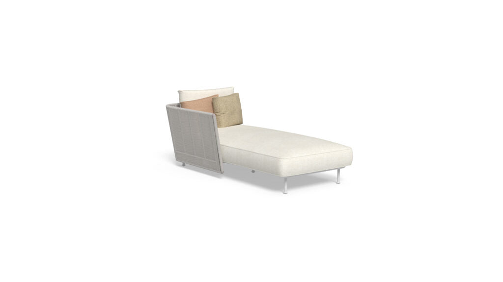 Canapé d'extérieur-Coral - Canapé modulable-Blanc - Blanc chaud / Sofa Longue DX-NOVINEA-TALENTI