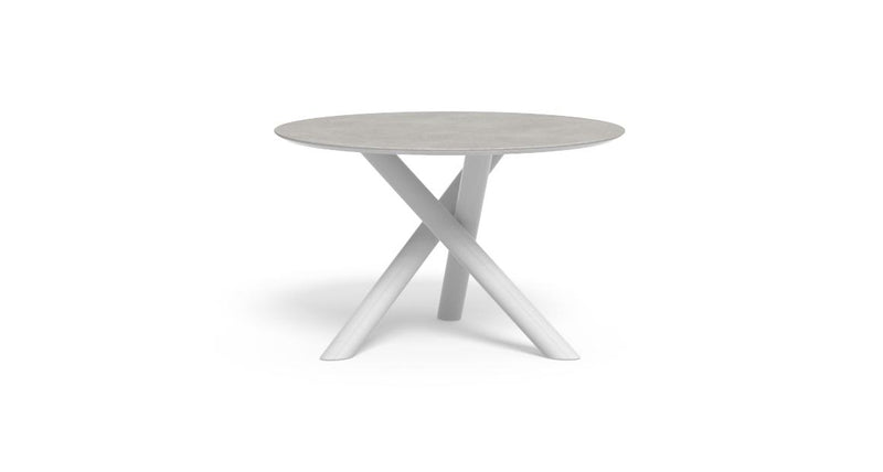 Table de repas outdoor-Coral - Table à manger circulaire D120-Blanc - Beige-NOVINEA-TALENTI