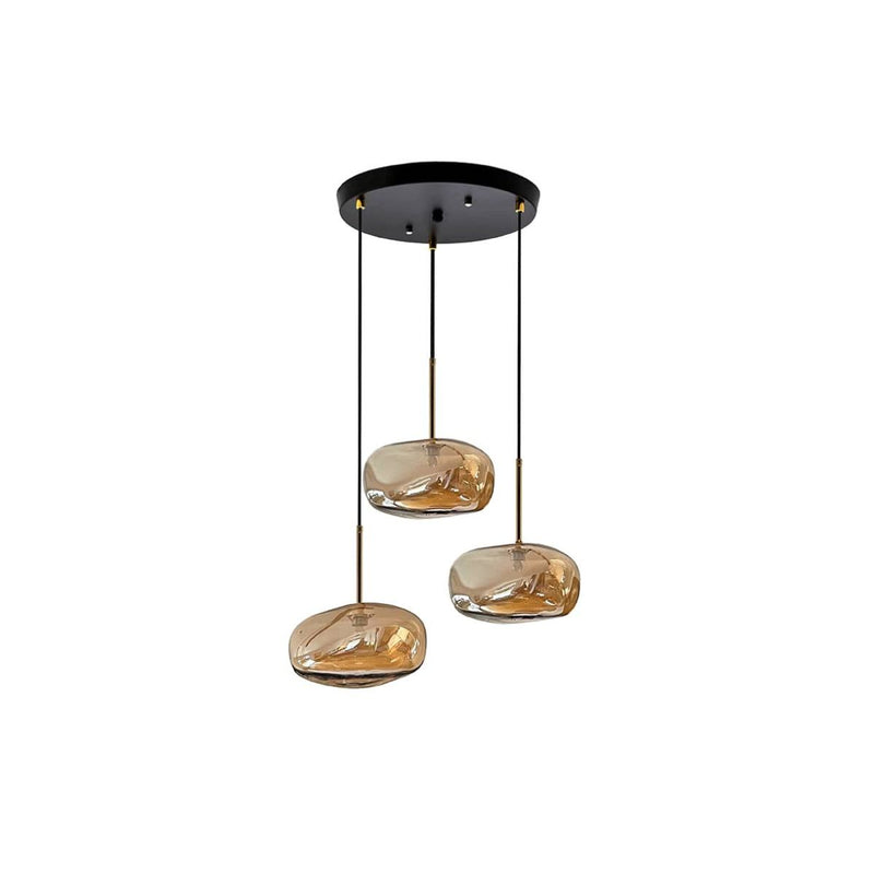 G3 - Suspension trois galet en verre - NOVINEA Suspension Ambre