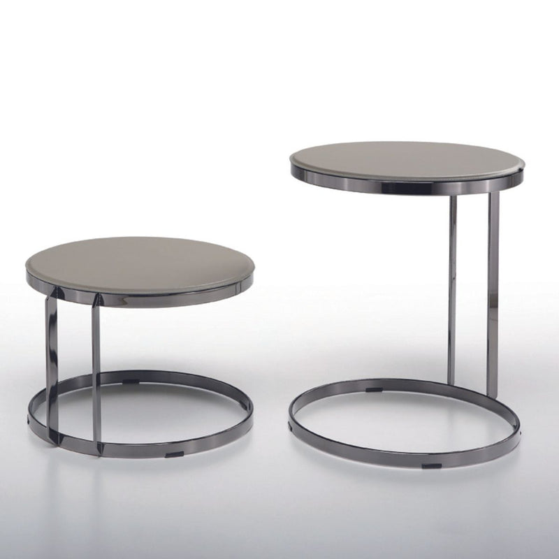 Table d'appoint-Joint - Table d'appoint avec plateau en cuir--NOVINEA-MIDJ