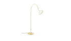 Petalii - Floor lamp in polished brass, white lampshade