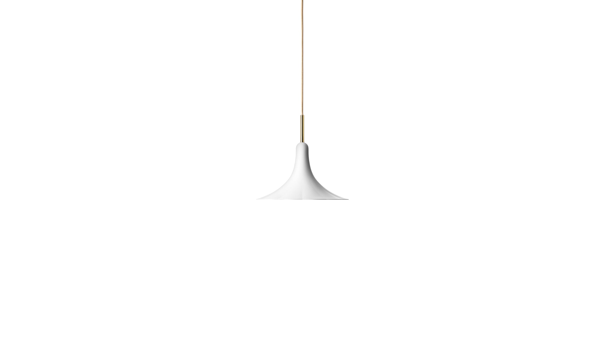 Petalii 1 Small - Polished brass pendant light, white metal lampshade