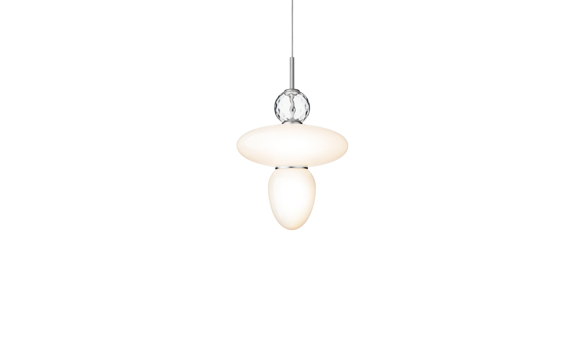 Rizzattoo 43 - Pendant light in satin silver, opal