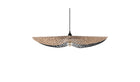 Bohemian pendant light Envole-moi, beige recycled leather, 75cm, standard bulb