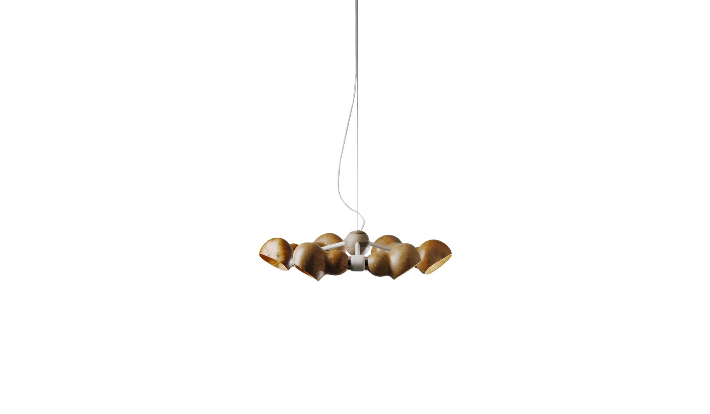 Bio Cloud Pendant Light, Pumpkin Shade, Ash, Copper White