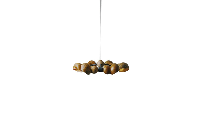 Bio Cloud Pendant Light, Pumpkin Shade, Black Ash, Chrome