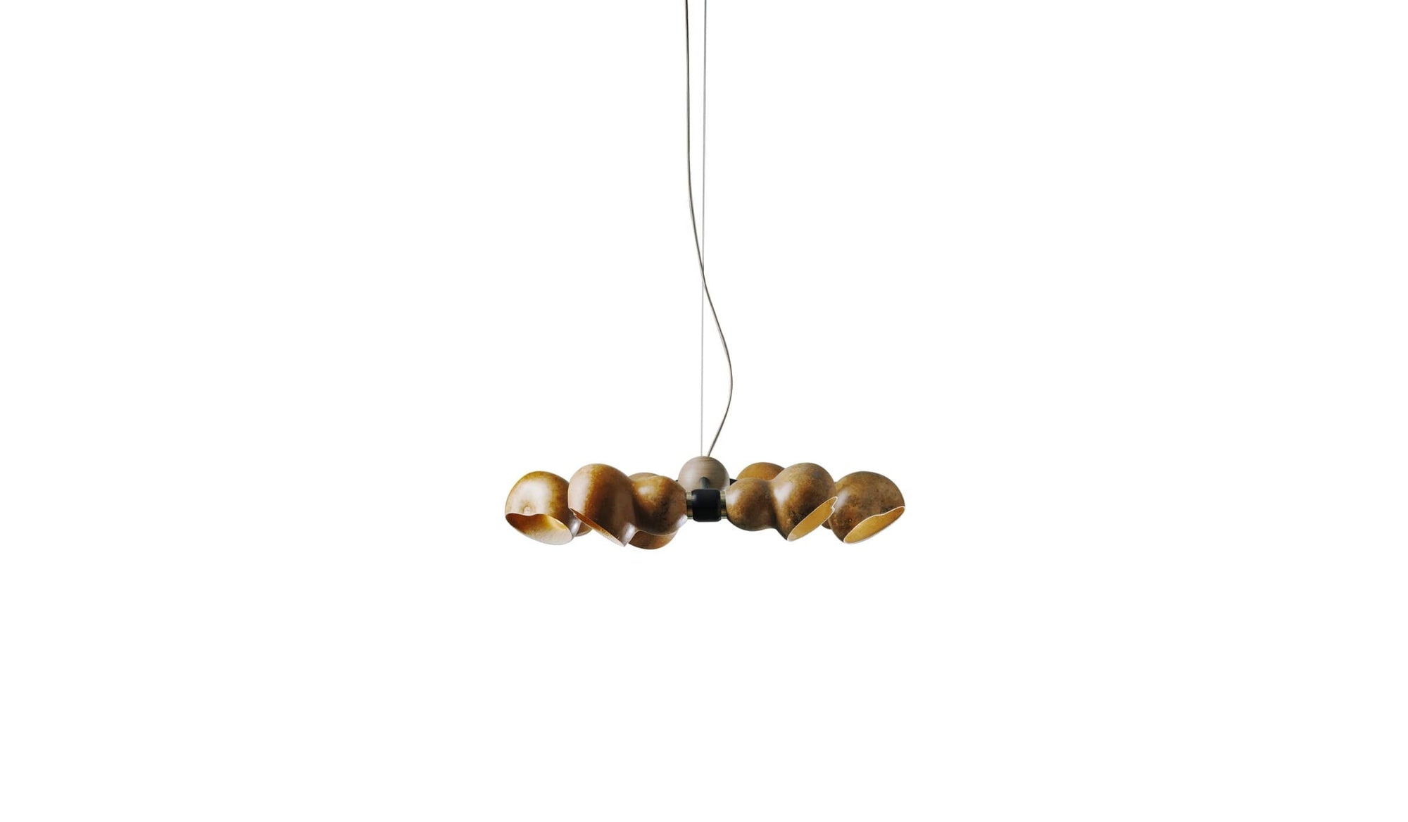 Bio Cloud Pendant Light, Pumpkin Shade, Black Ash, Brass