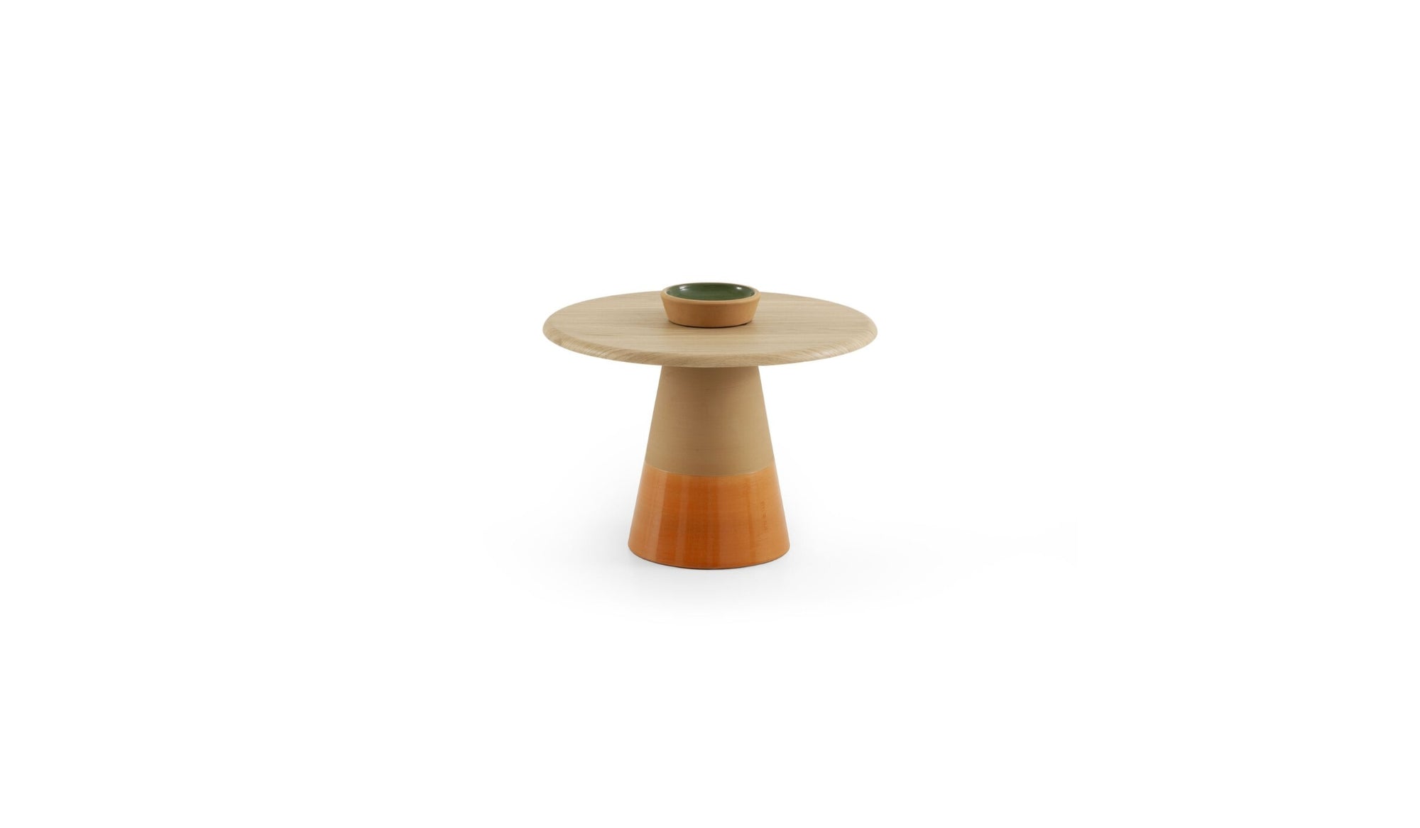 Sablier High Side Table, Oak, Orange &amp; Green