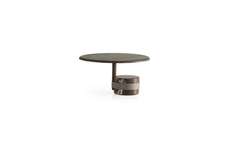 Table basse de luxe Champignon Basse, chêne & marbre Rosso Lepanto