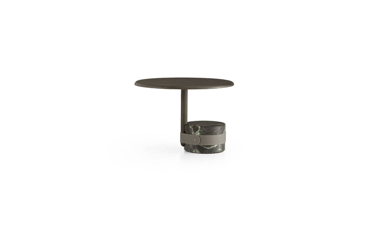 Table basse de luxe Champignon Medium, chêne & marbre vert Alpi