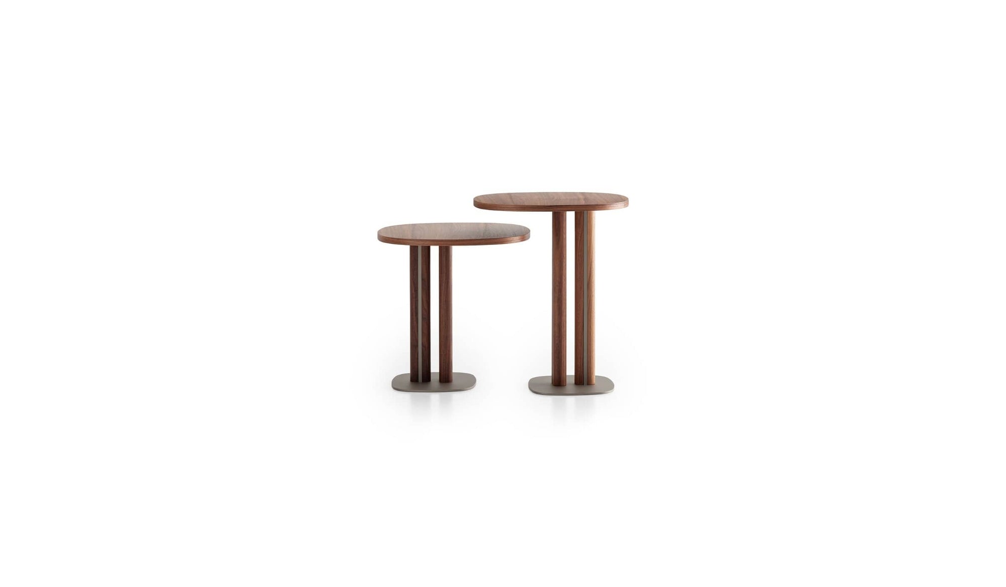 Manhattan Italian Design Side Table Set, Walnut