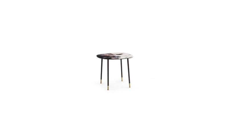 Table d'appoint design Pebble Petite, verre imprimé Patagonia