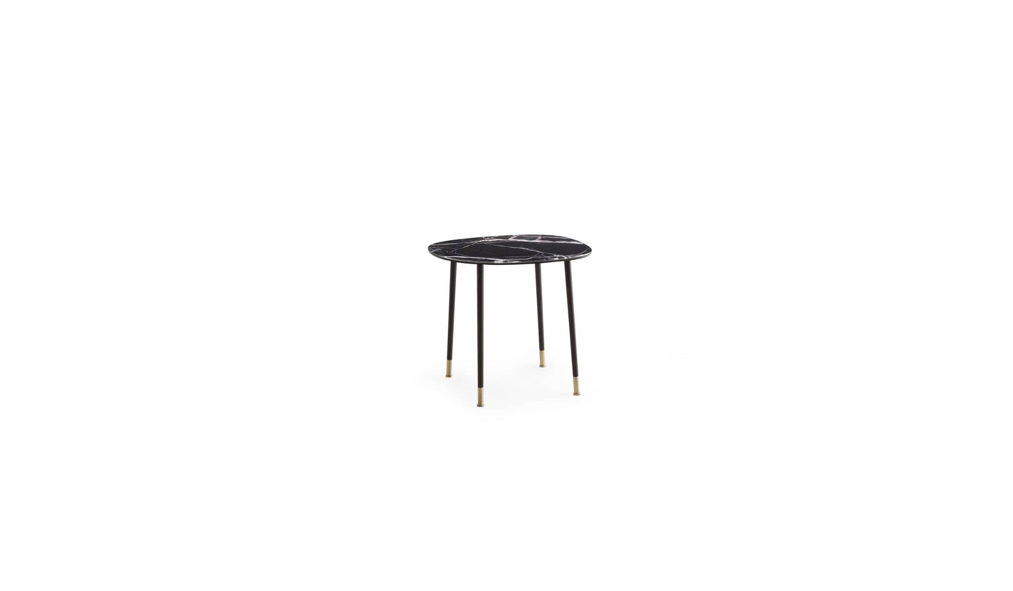 Table d'appoint design Pebble Petite, verre imprimé Breccia