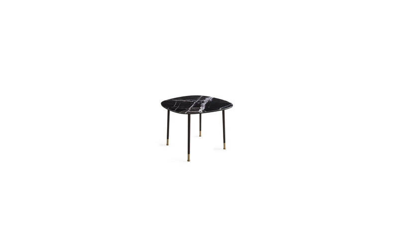 Table d'appoint design Pebble Moyenne, verre imprimé Breccia