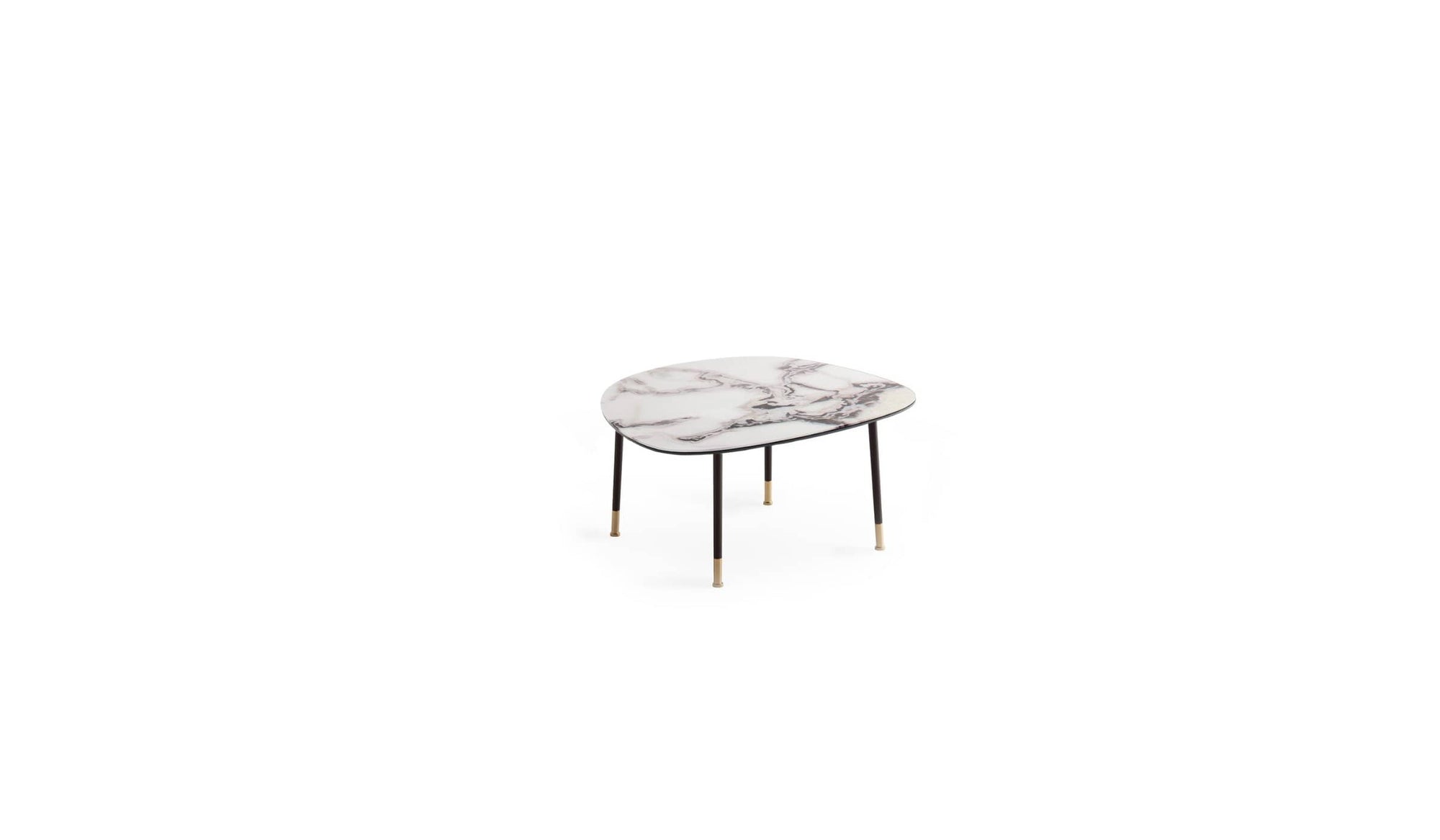 Pebble Grande designer side table, Trinity printed glass