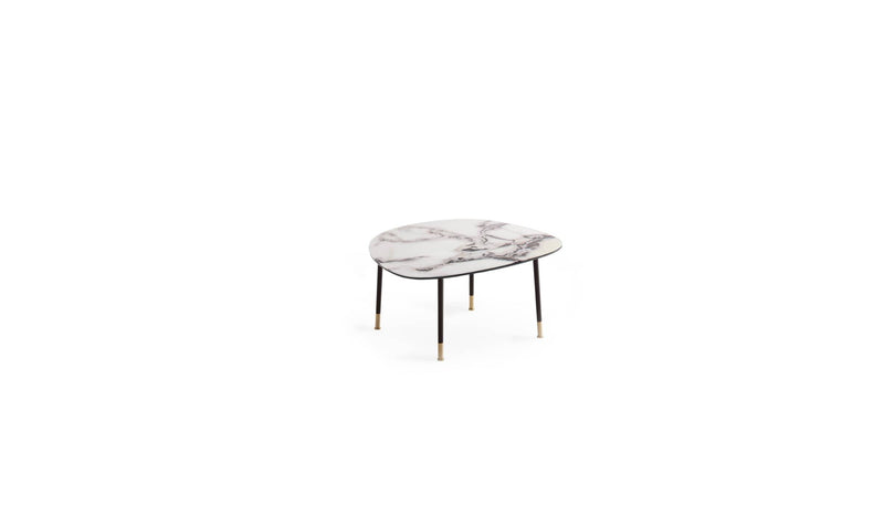 Table d'appoint design Pebble Grande, verre imprimé Trinity