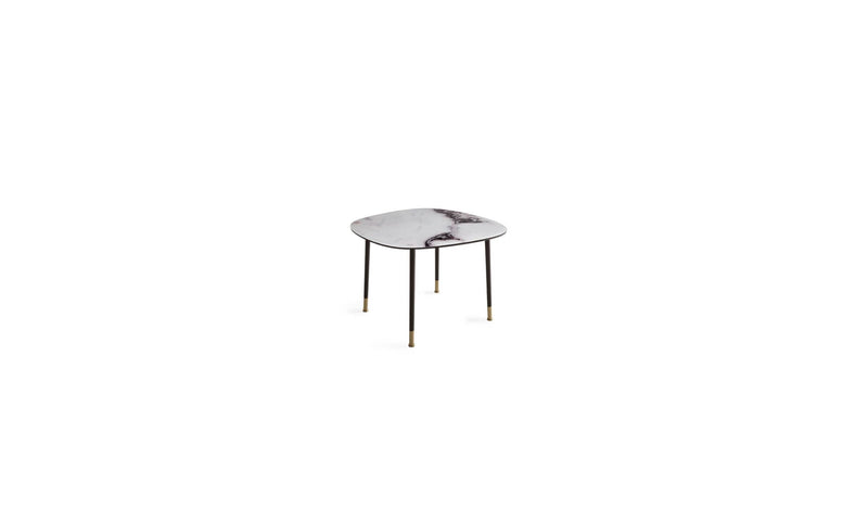 Pebble Medium designer side table, Trinity printed glass