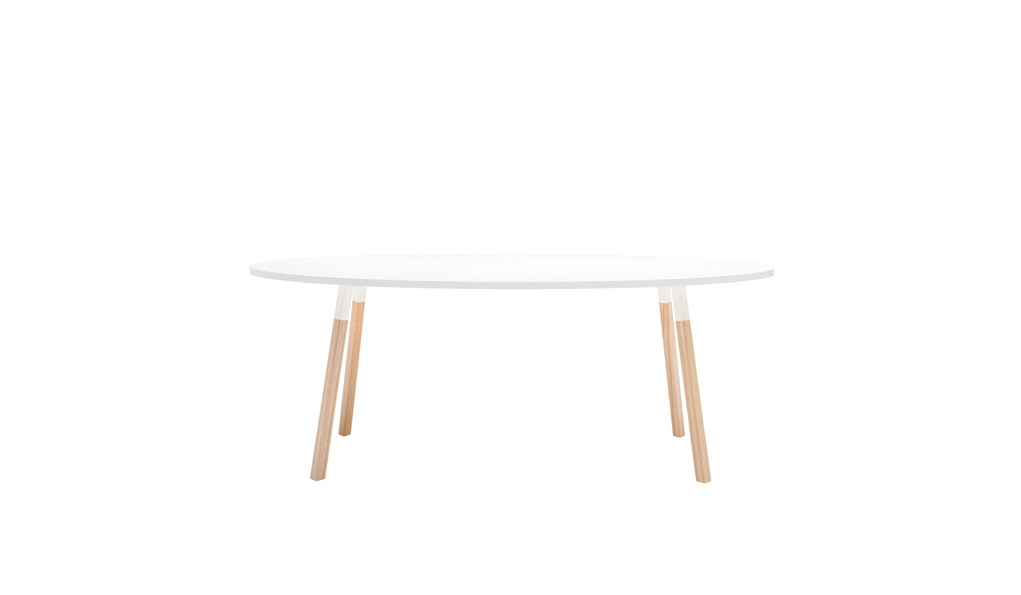 Table Ogi W, 8 personnes, blanc et bois