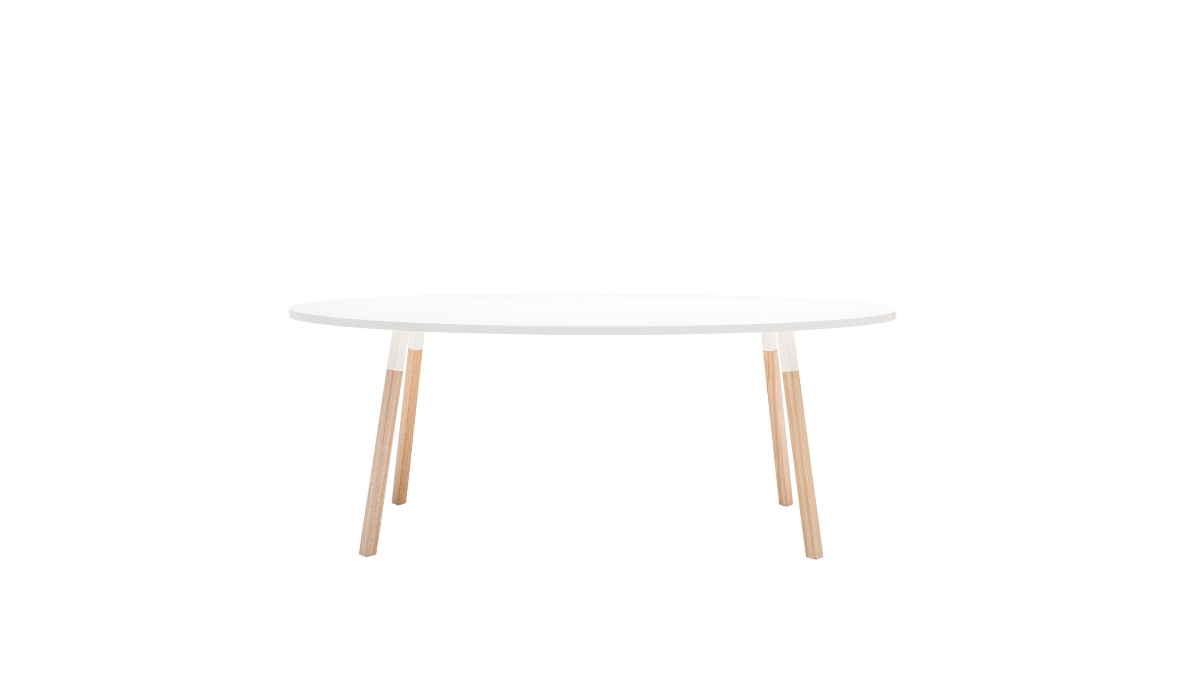 Table Ogi W, 8 personnes, blanc et bois