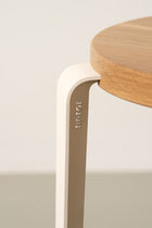 Tabouret enfant Lou en plastique recyclé, blanc crème