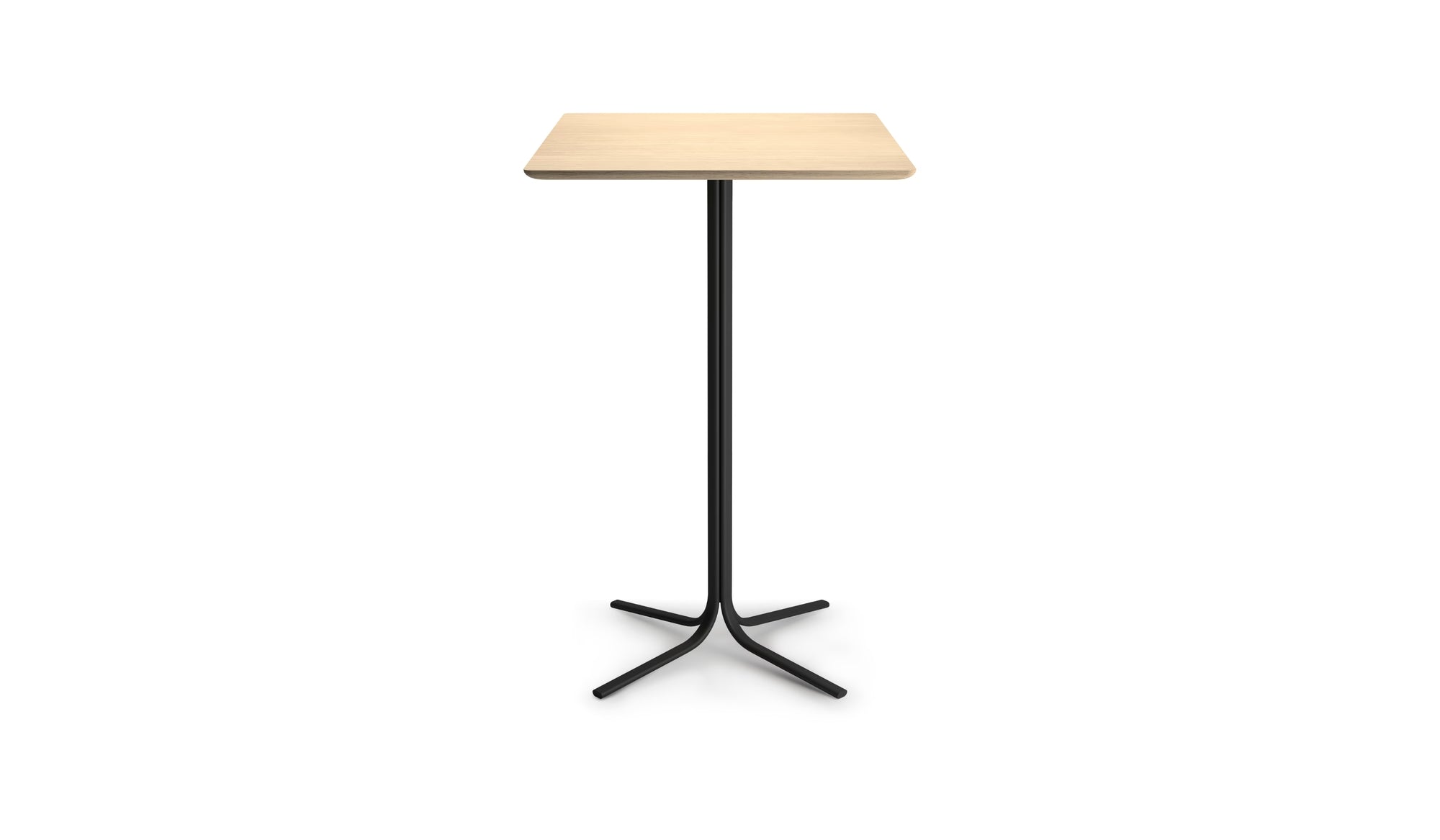 Table haute carrée Atal, H 108 cm, plateau chêne